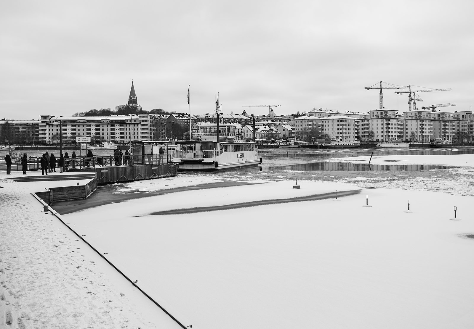 Snow covered water