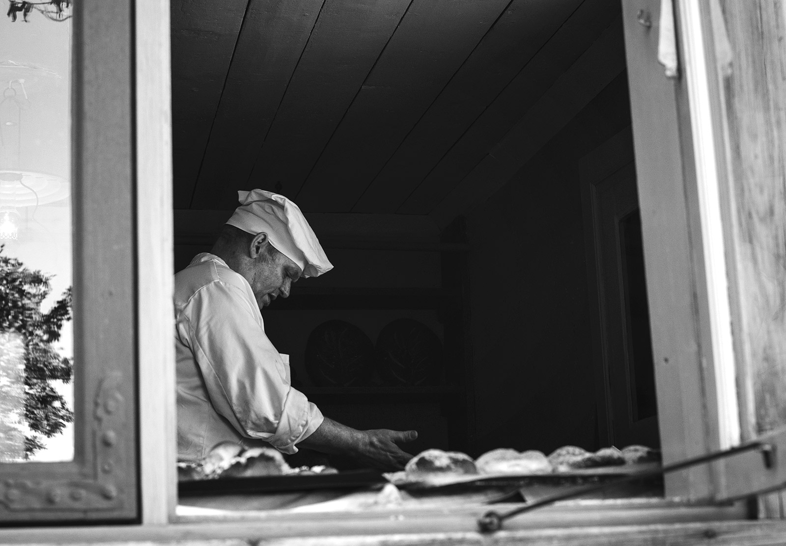 Baker in window