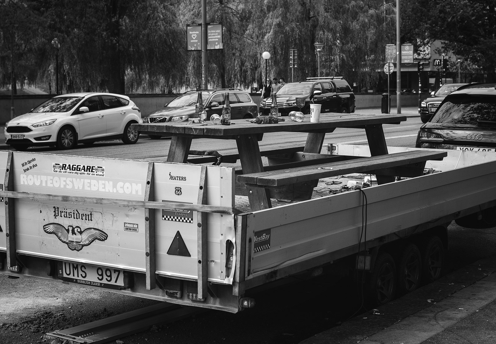 Bench in trailer