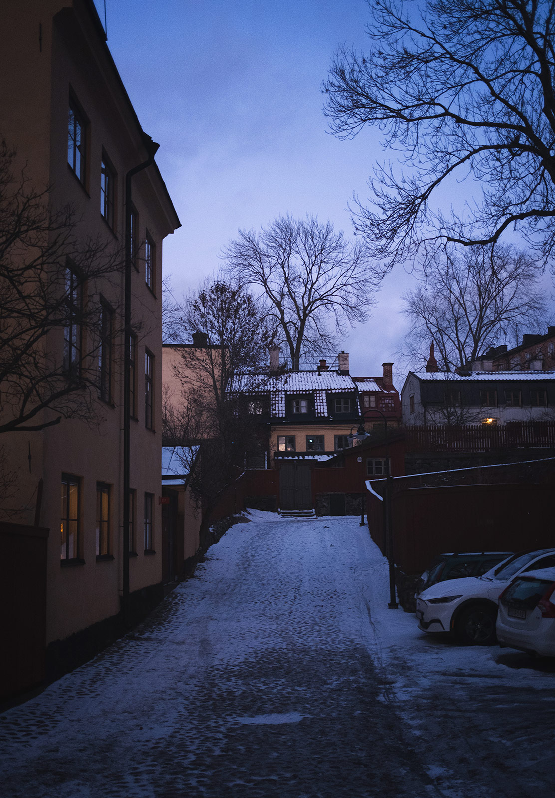 Cold light on old buildings