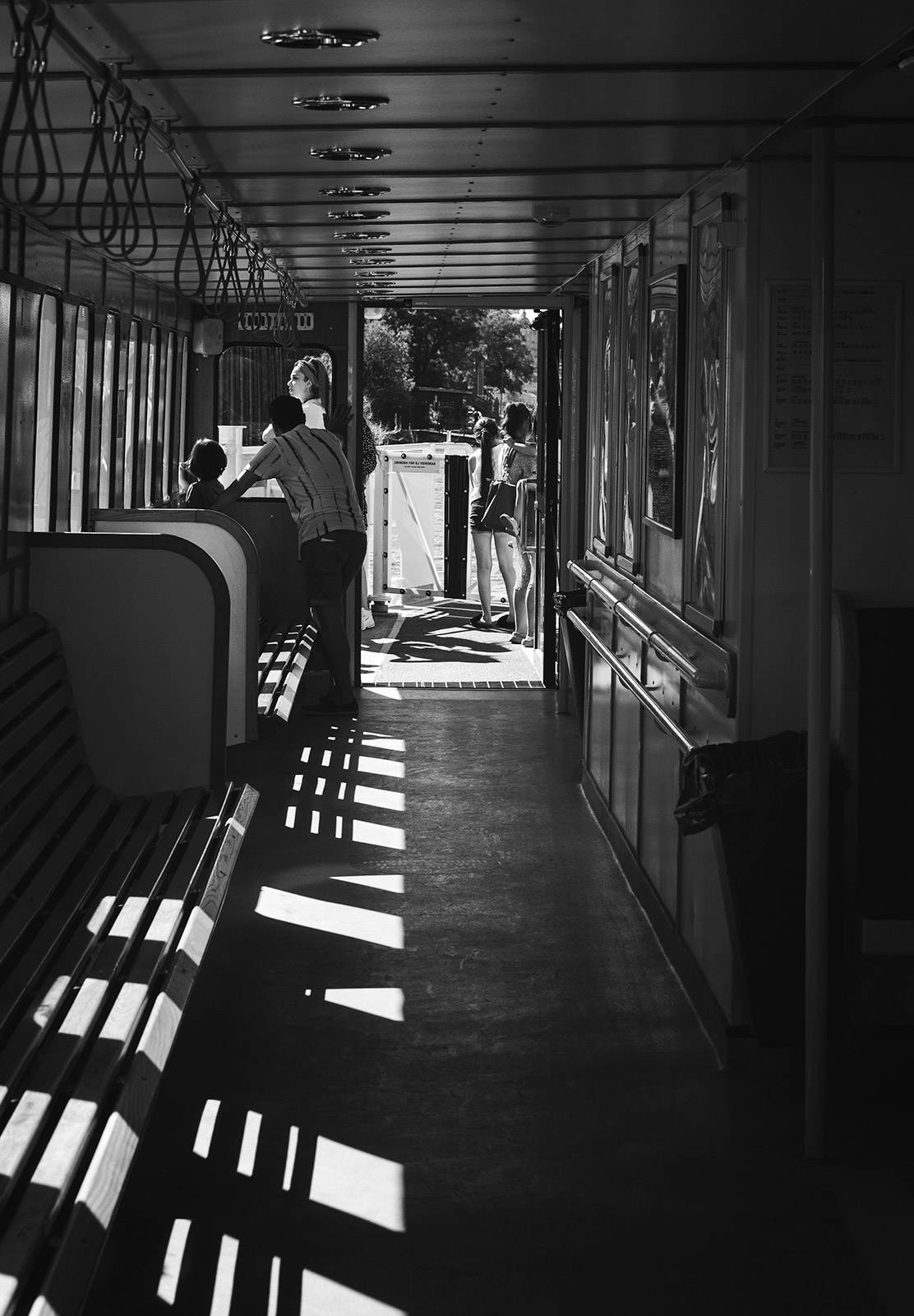 View through empty boat
