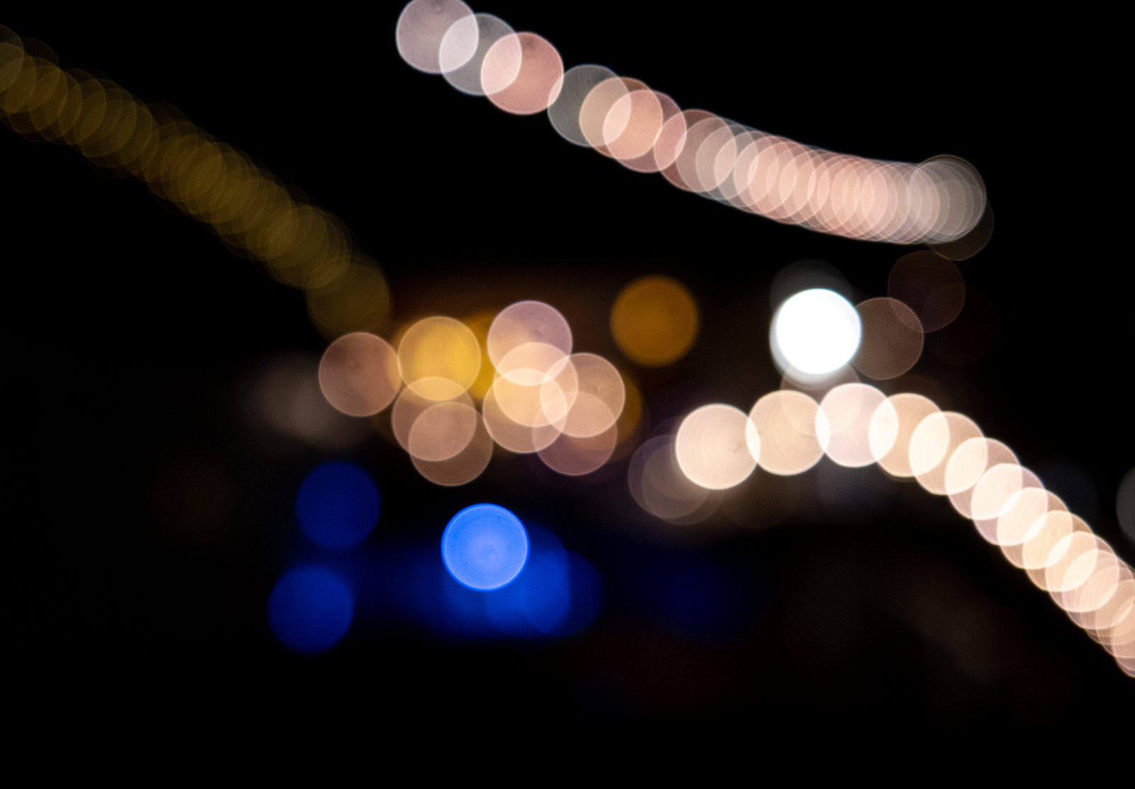 Blue and yellow lights