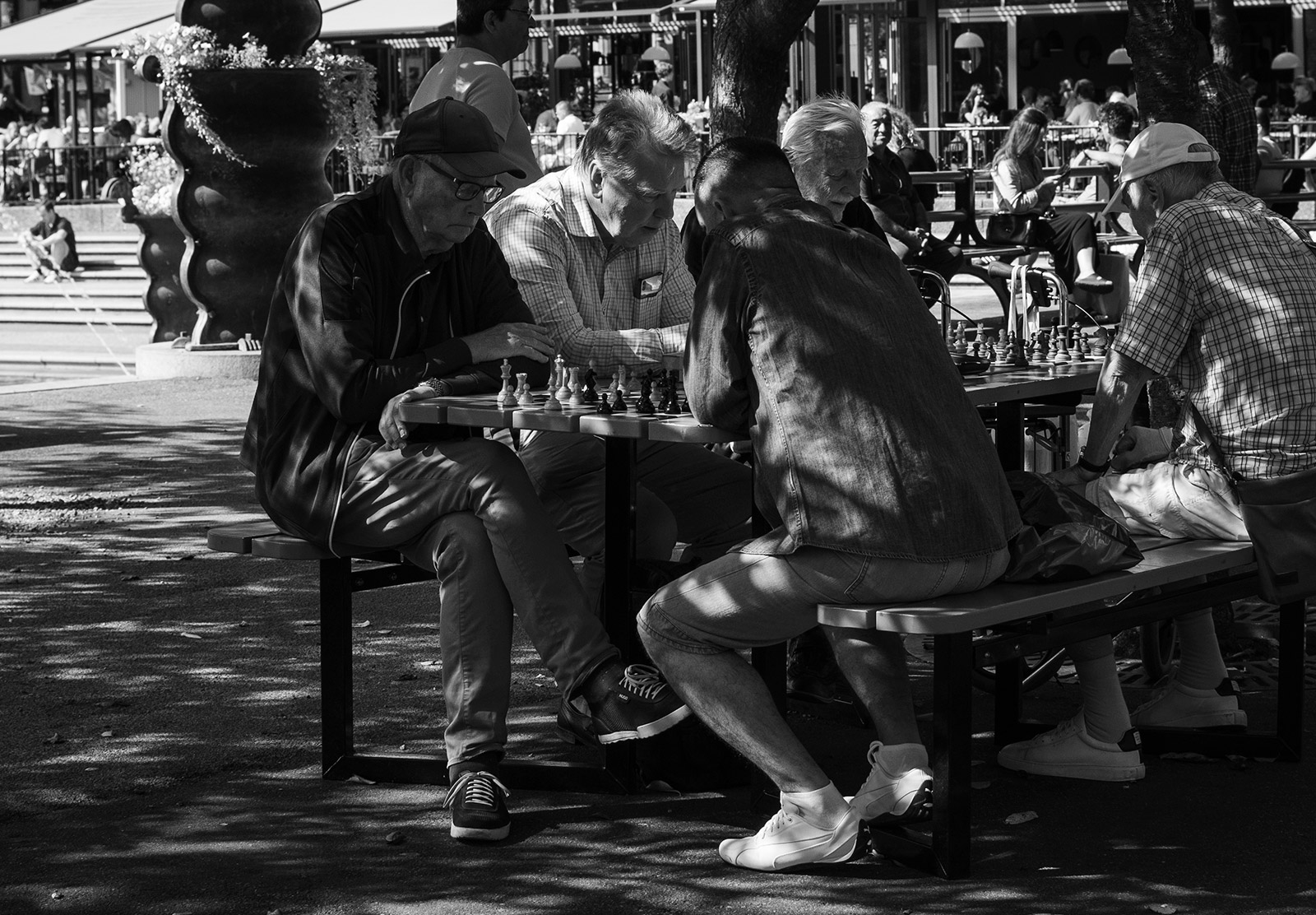 Men playing chess