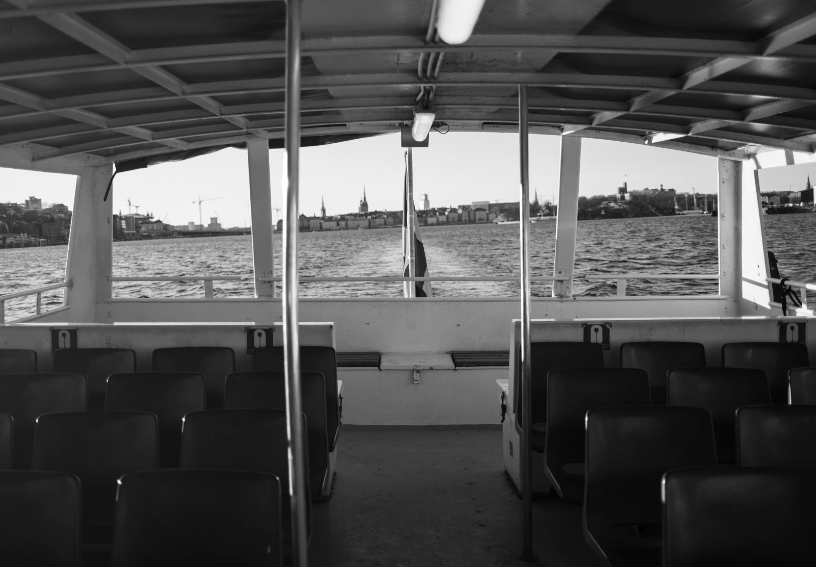 Rows of boat seats