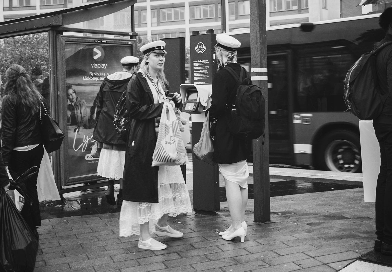 Girls in graduations hats