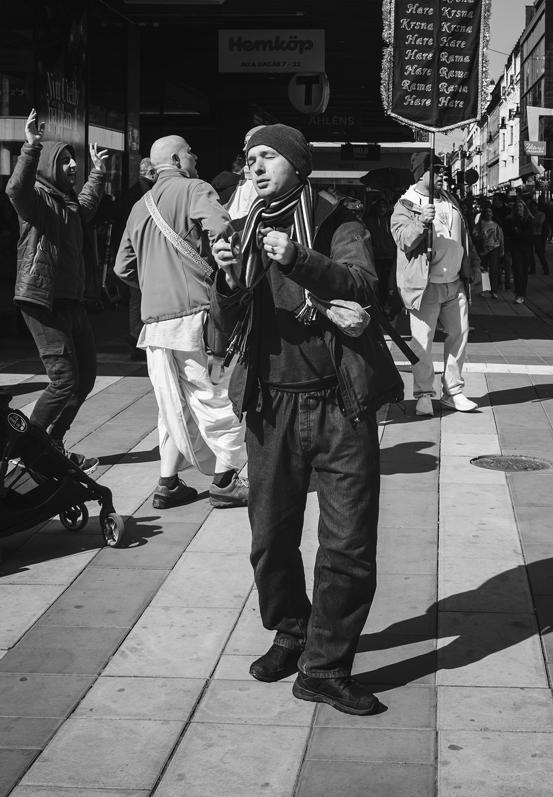 Man dancing with bells