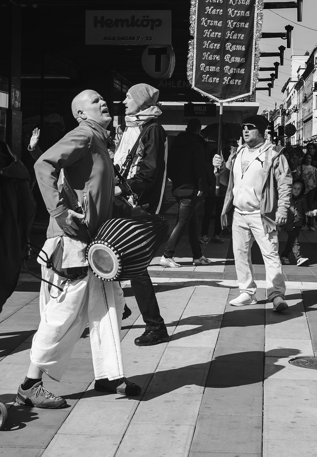 Man dancing with drum