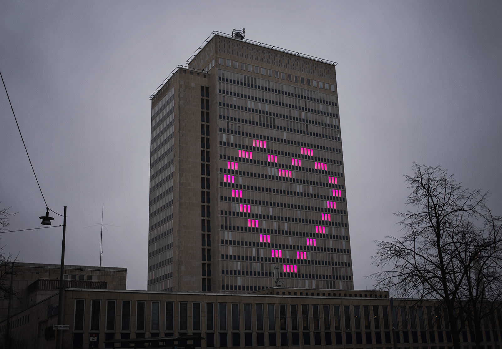 Pink windows in heart shape