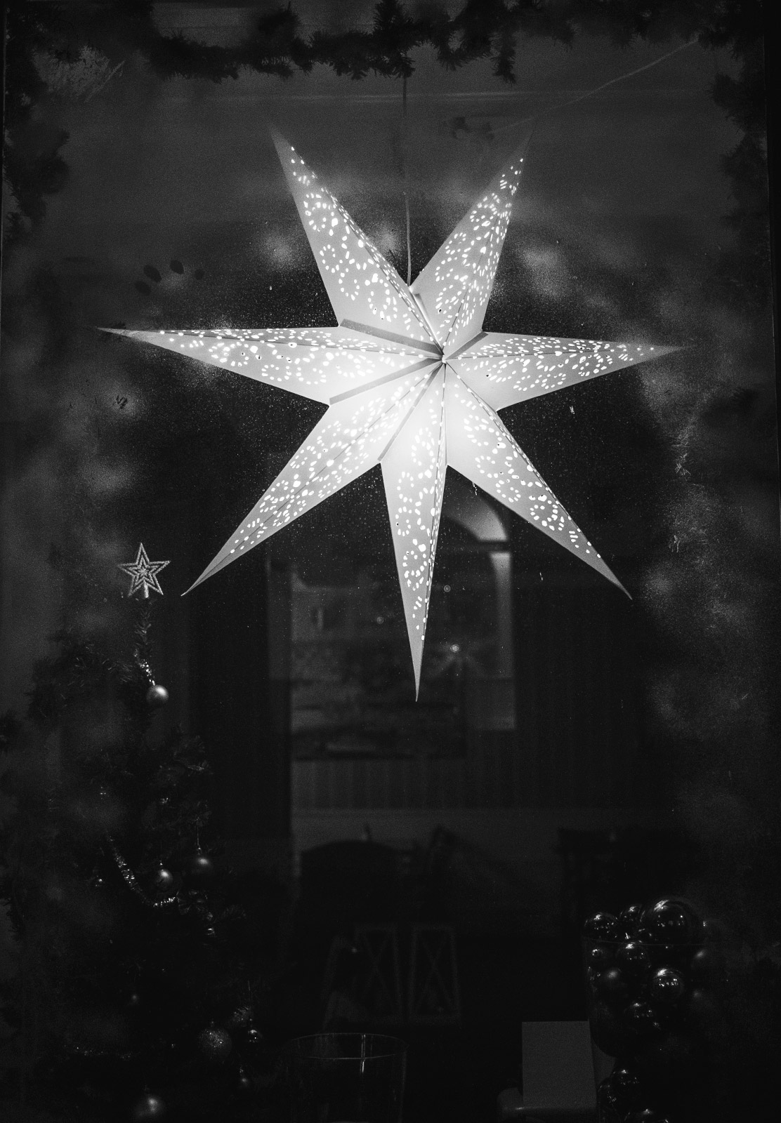 Star hanging in window