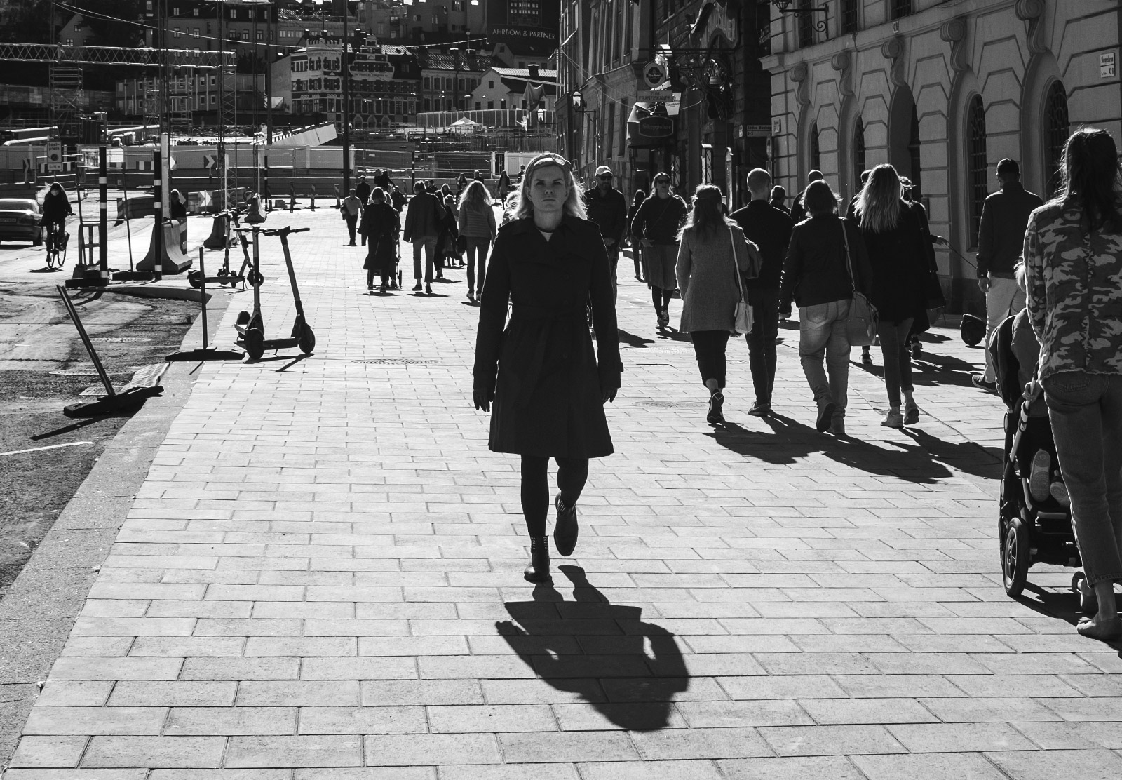Lady walking along street