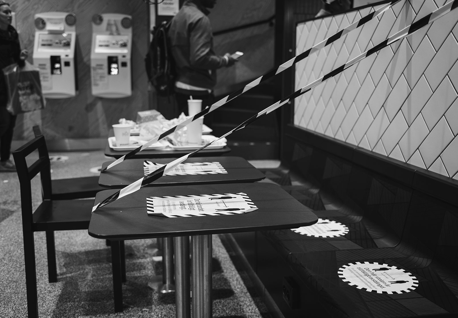 Taped off tables