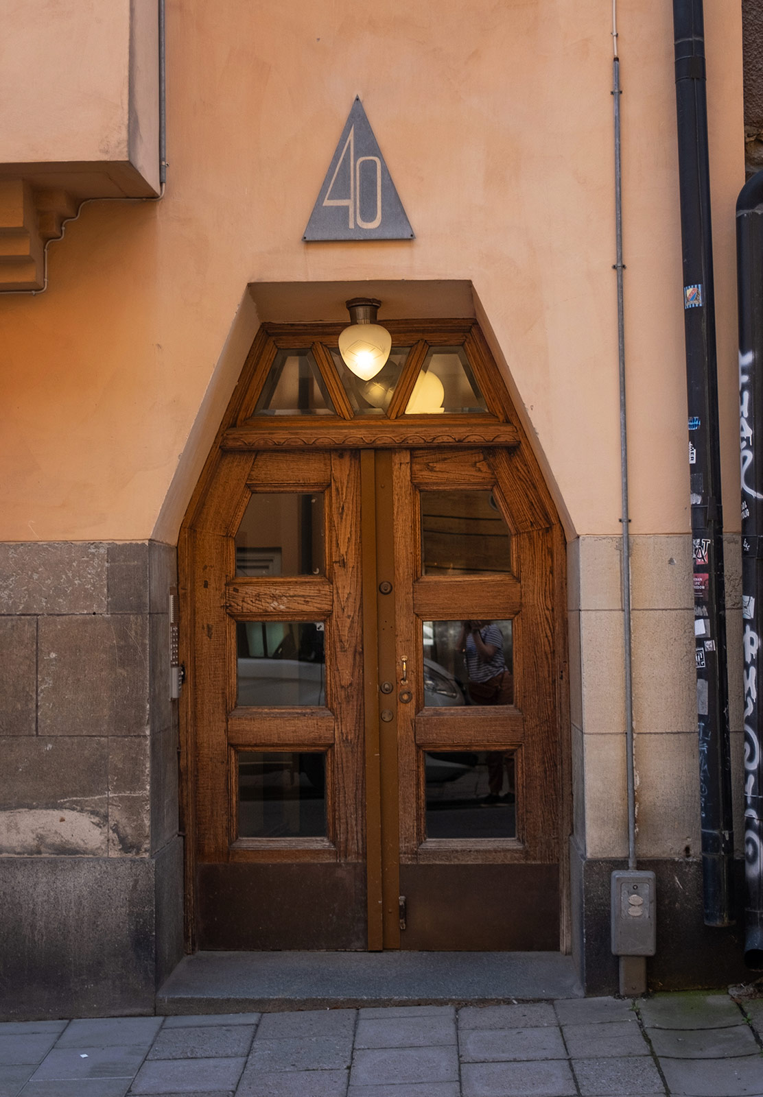 Irregular shaped wooden door