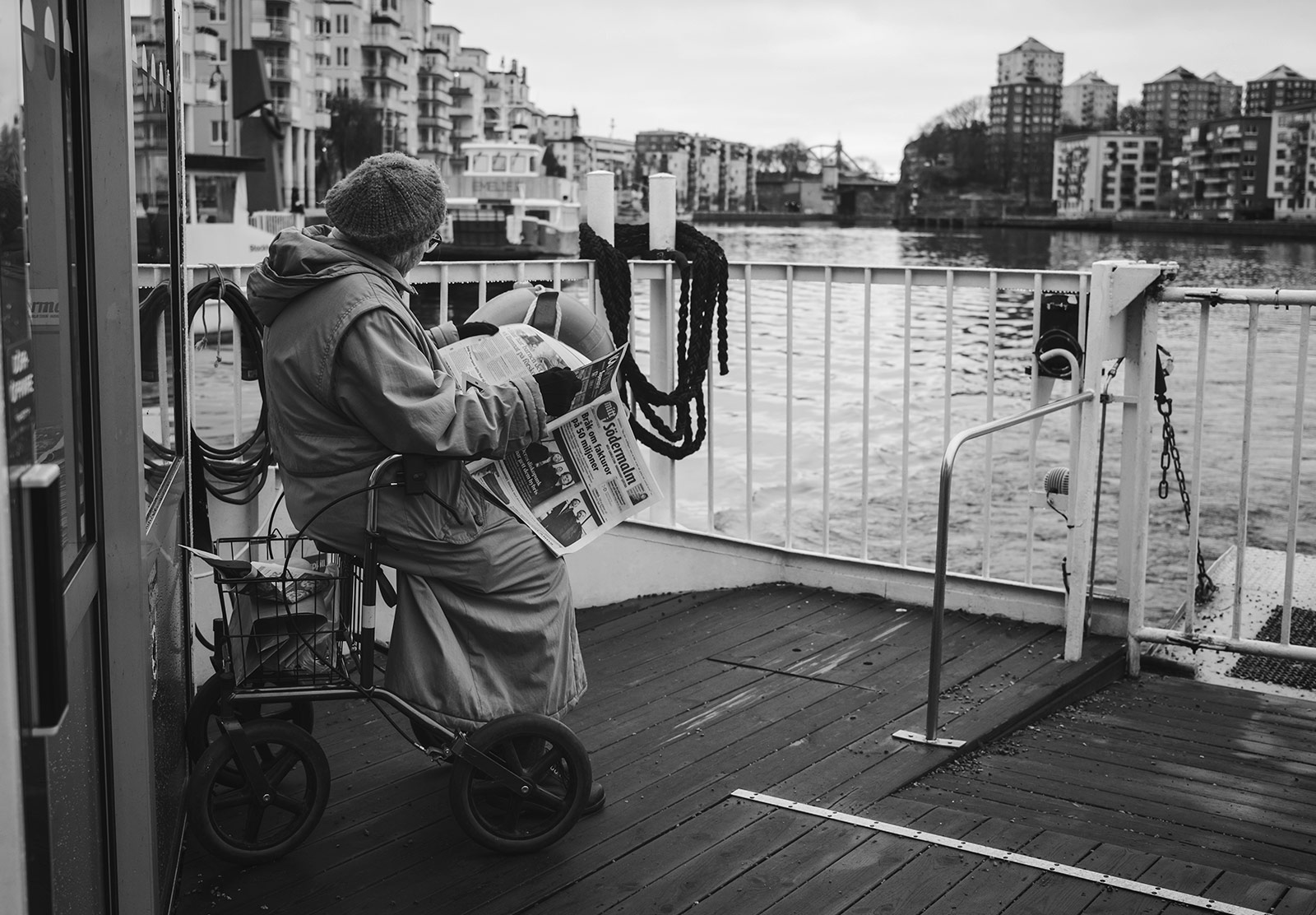 Old lady reading