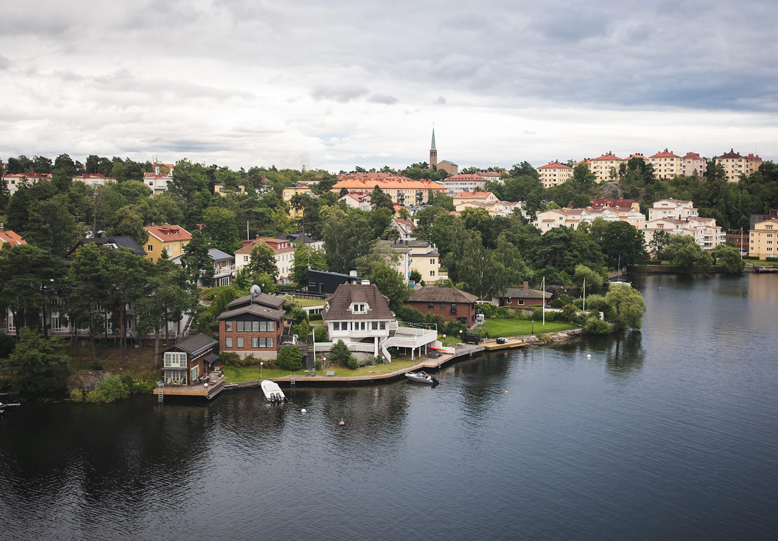 Buildings along the shore