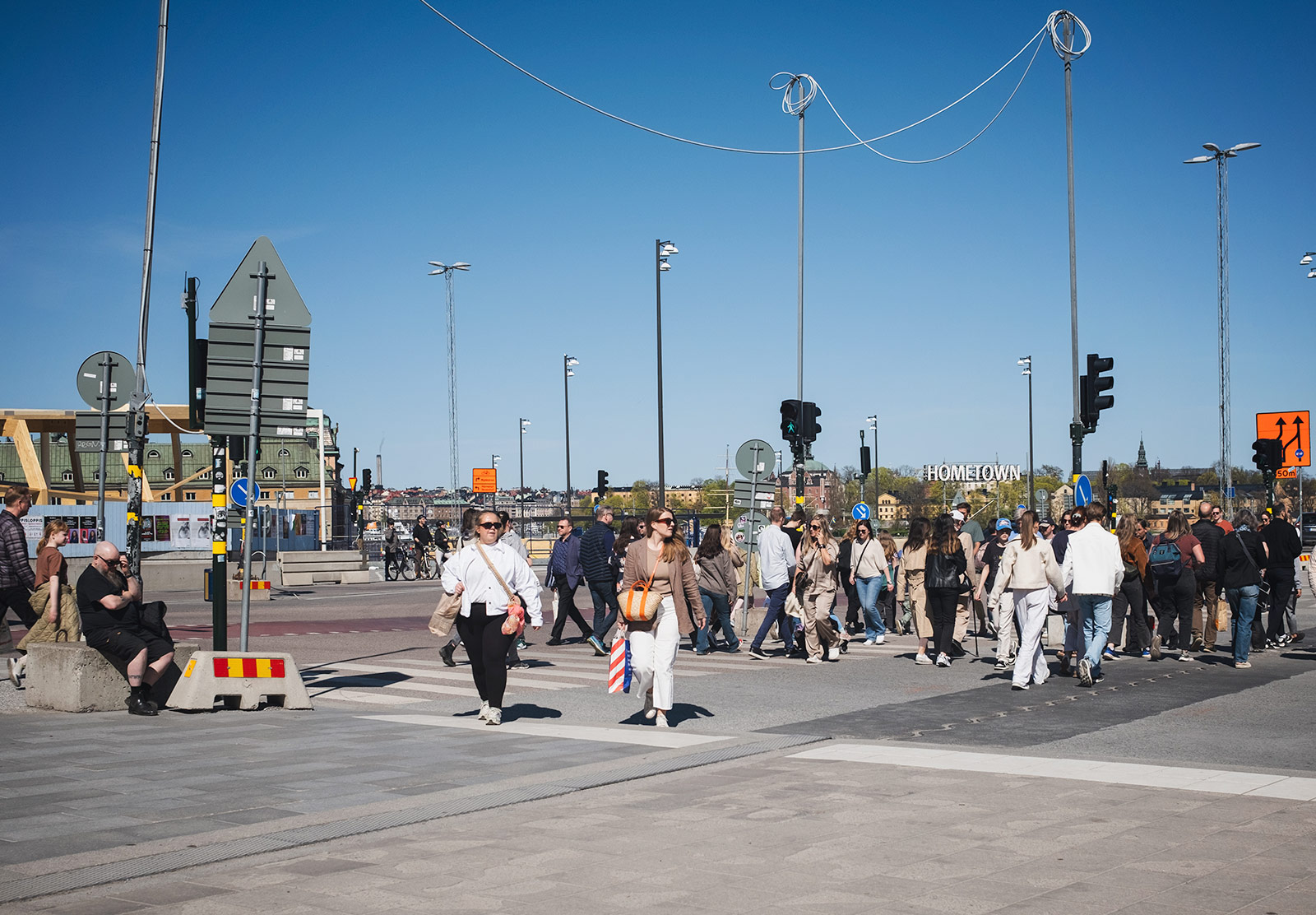 People crossing the street