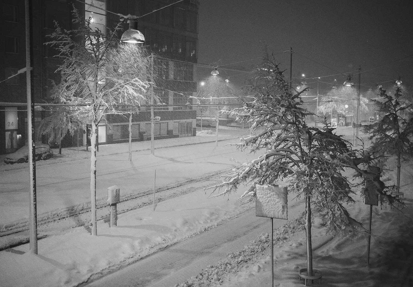 Snow covered street