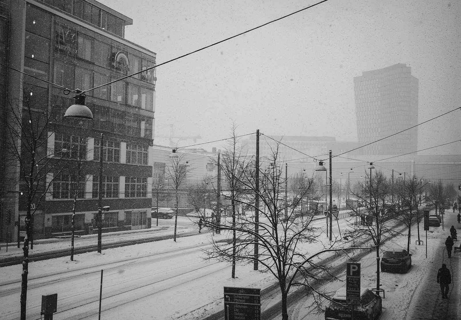 Falling snow