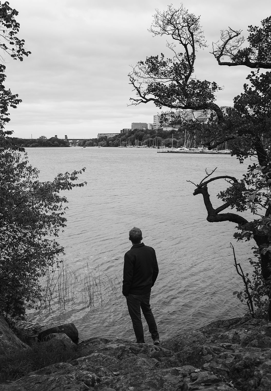 Man standing on shore