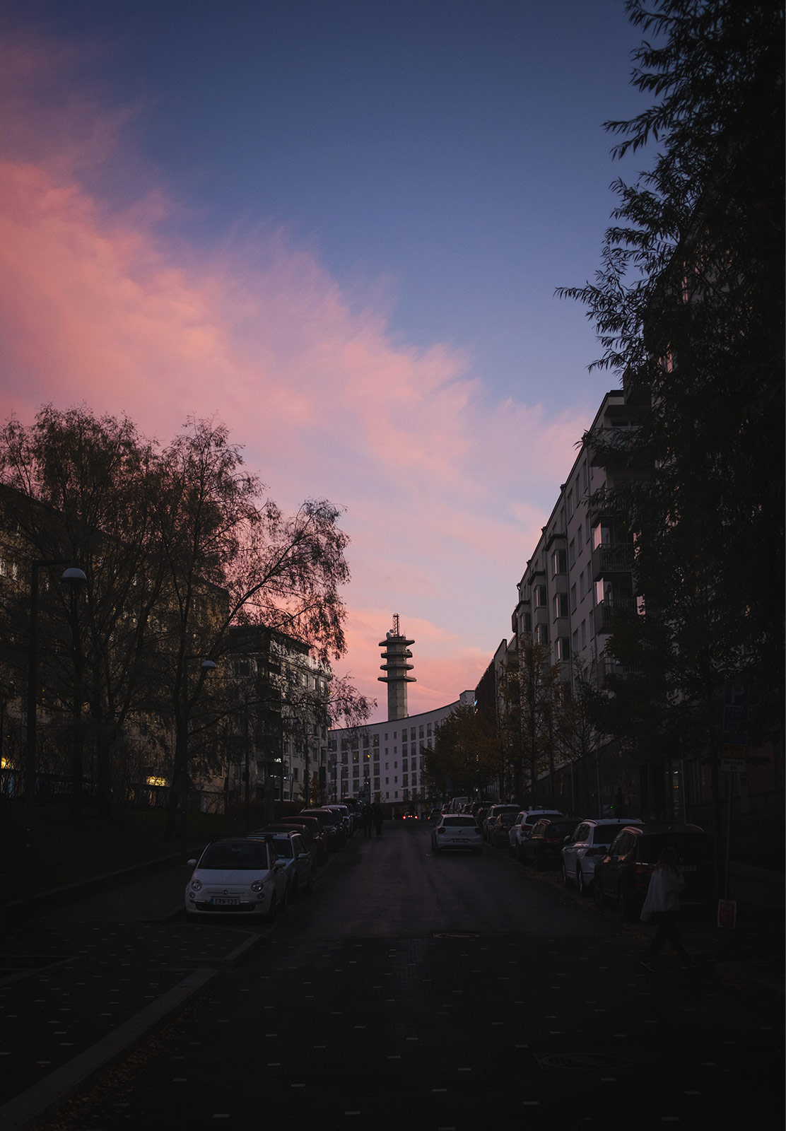 Pink and blue sky