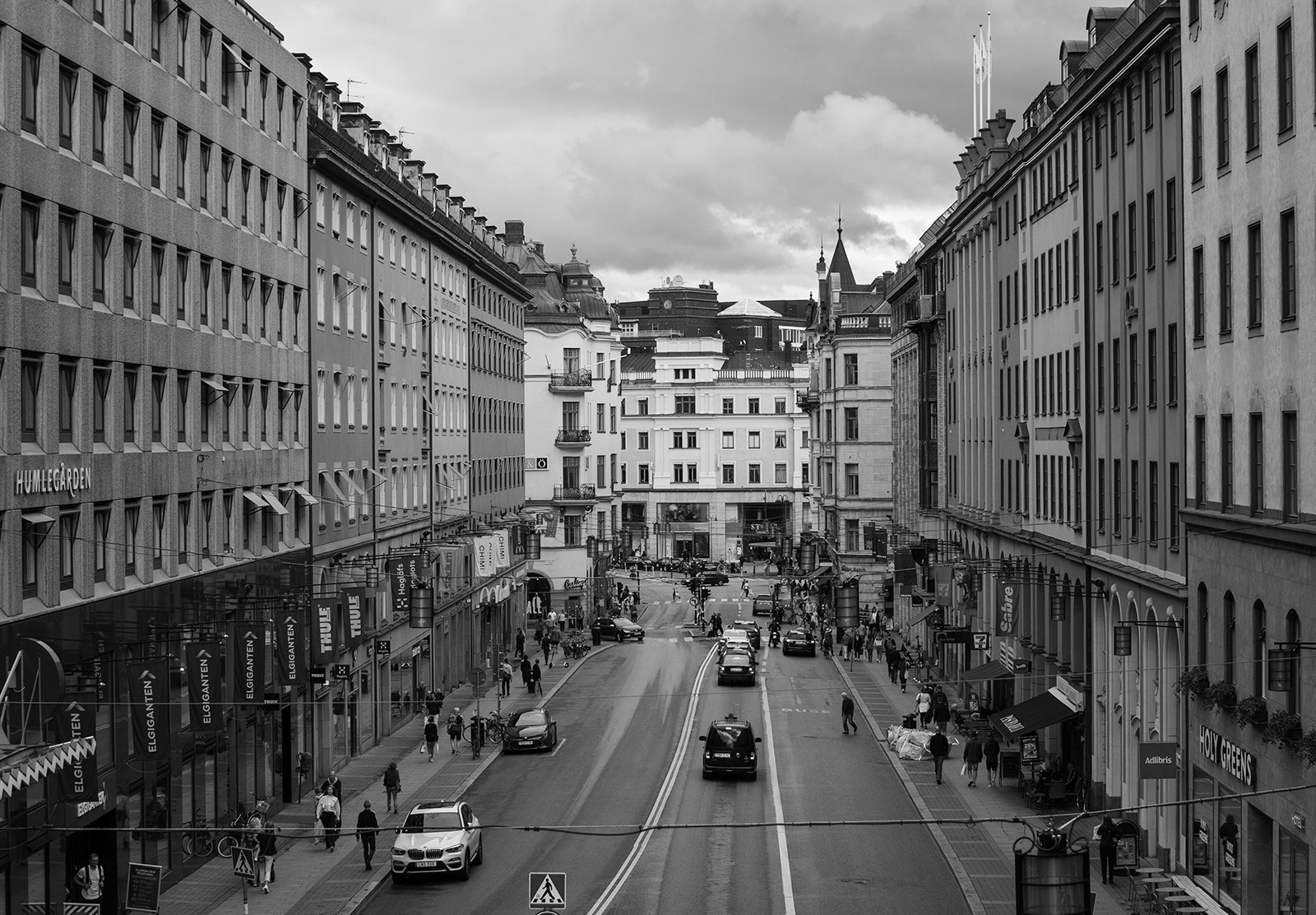 View down street