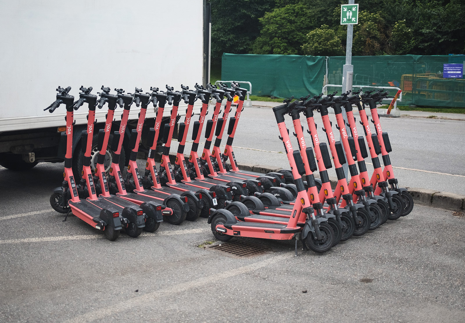Rows of scooters