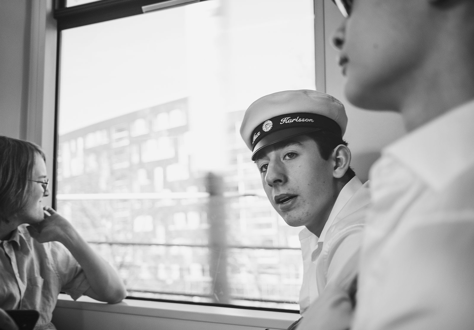 Man in white hat