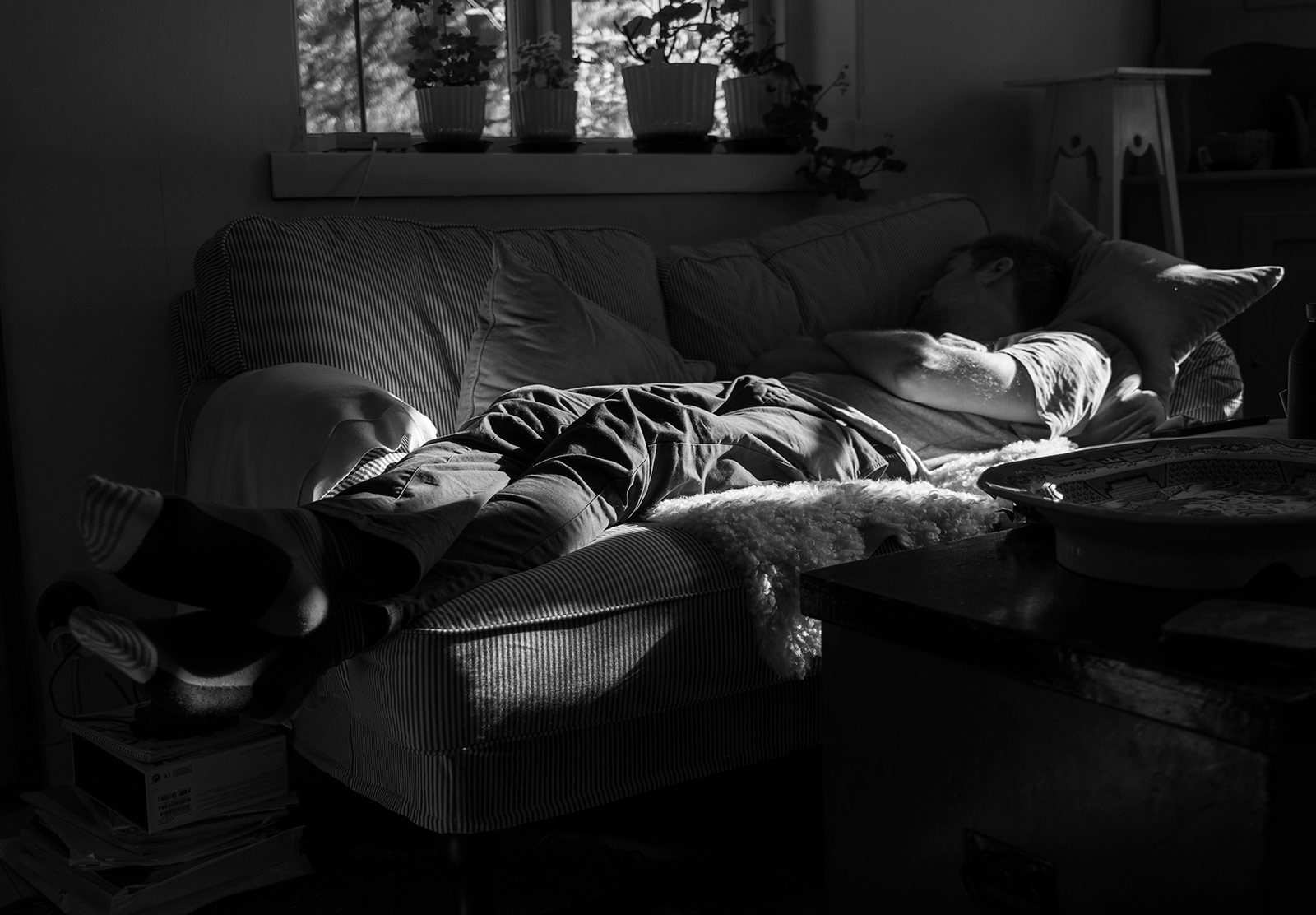 Man napping on the sofa