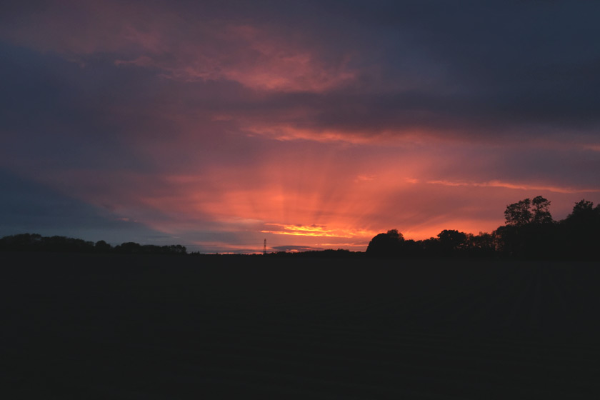 Red and purple sunset