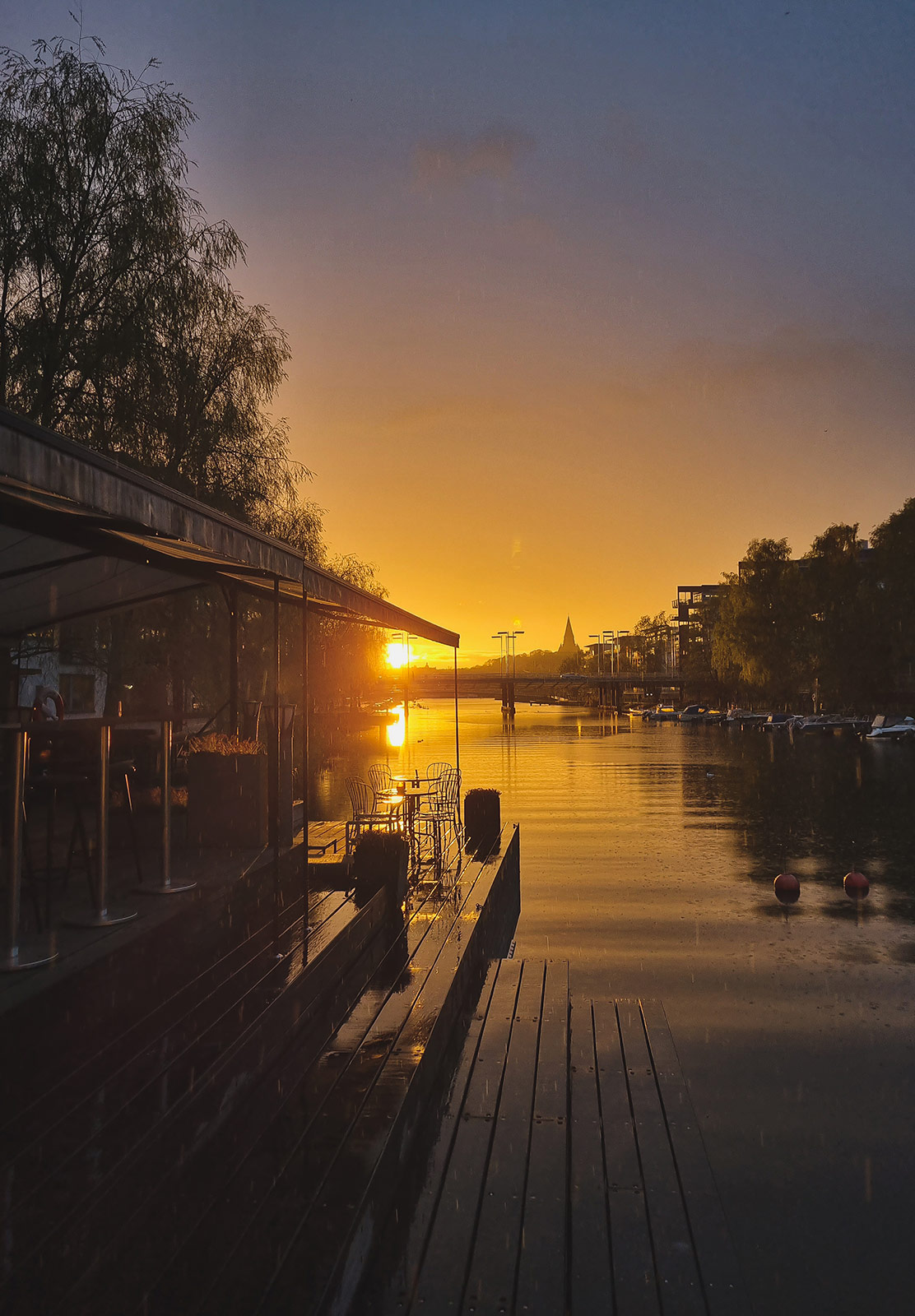Sunset over water