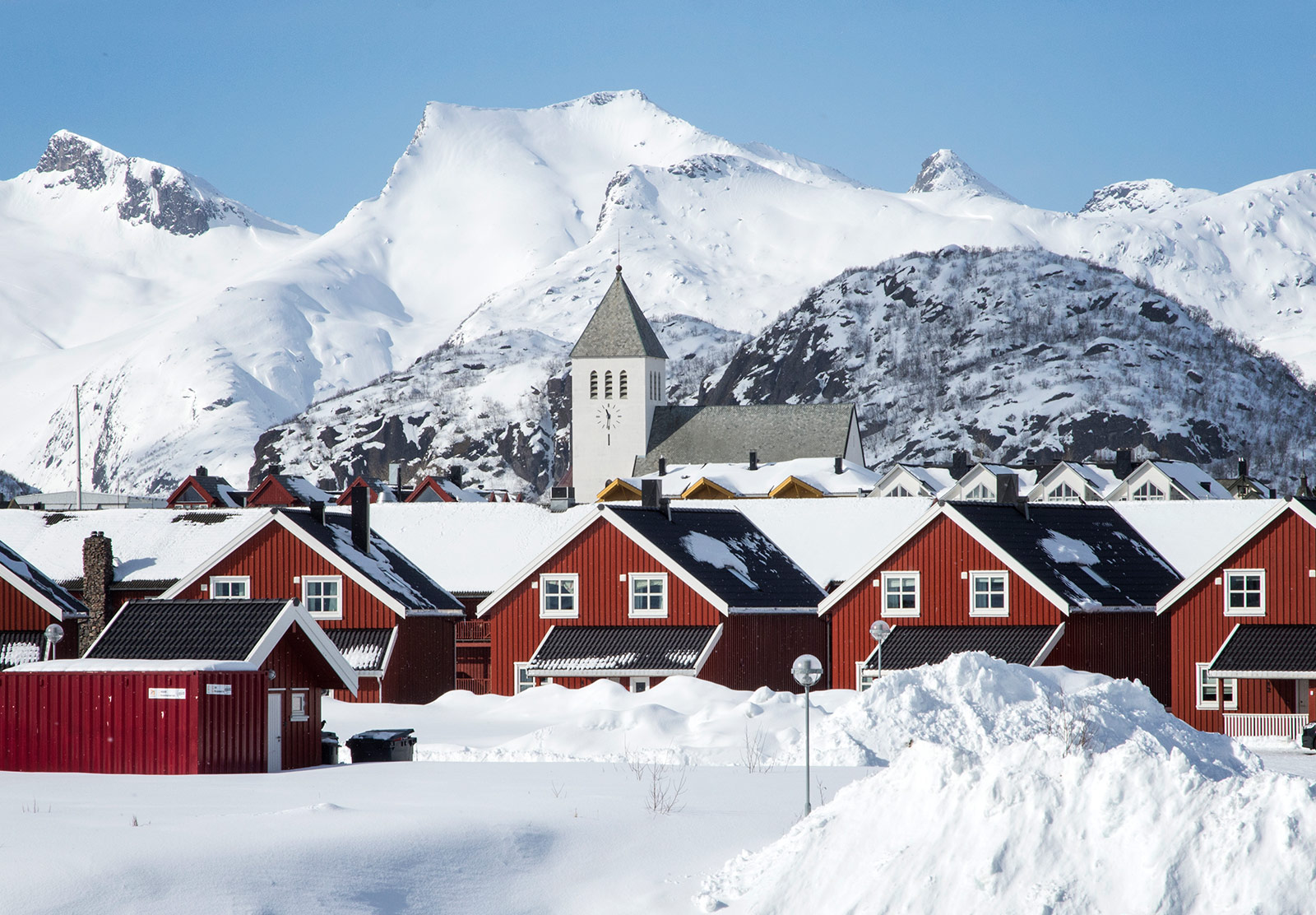 Red wooden buildings