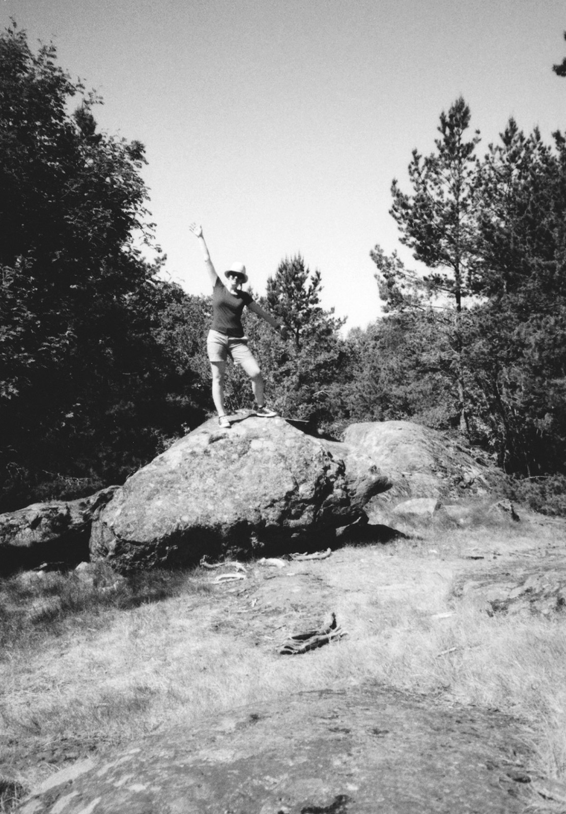 Woman standing on a rock