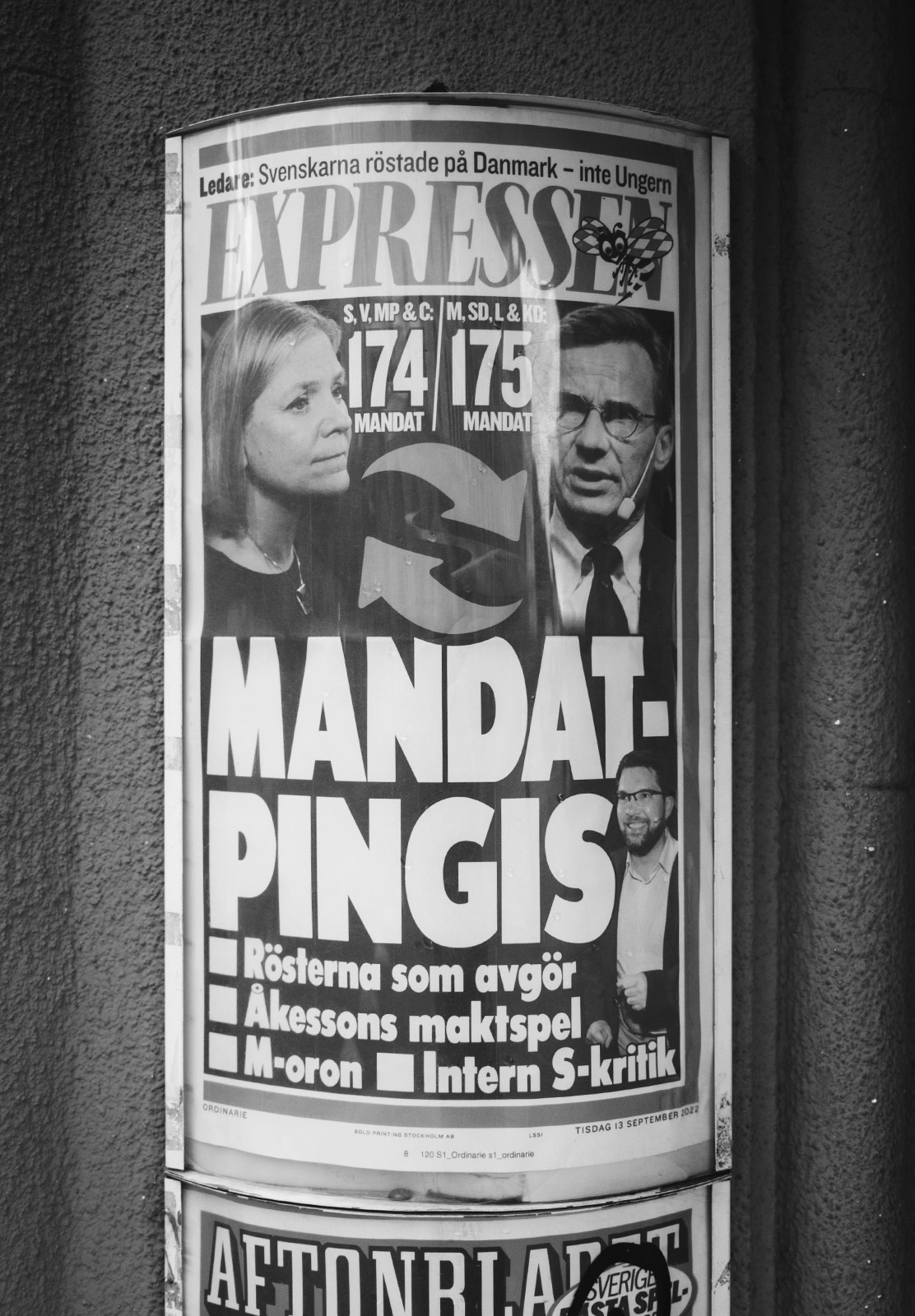 Election numbers on newspaper