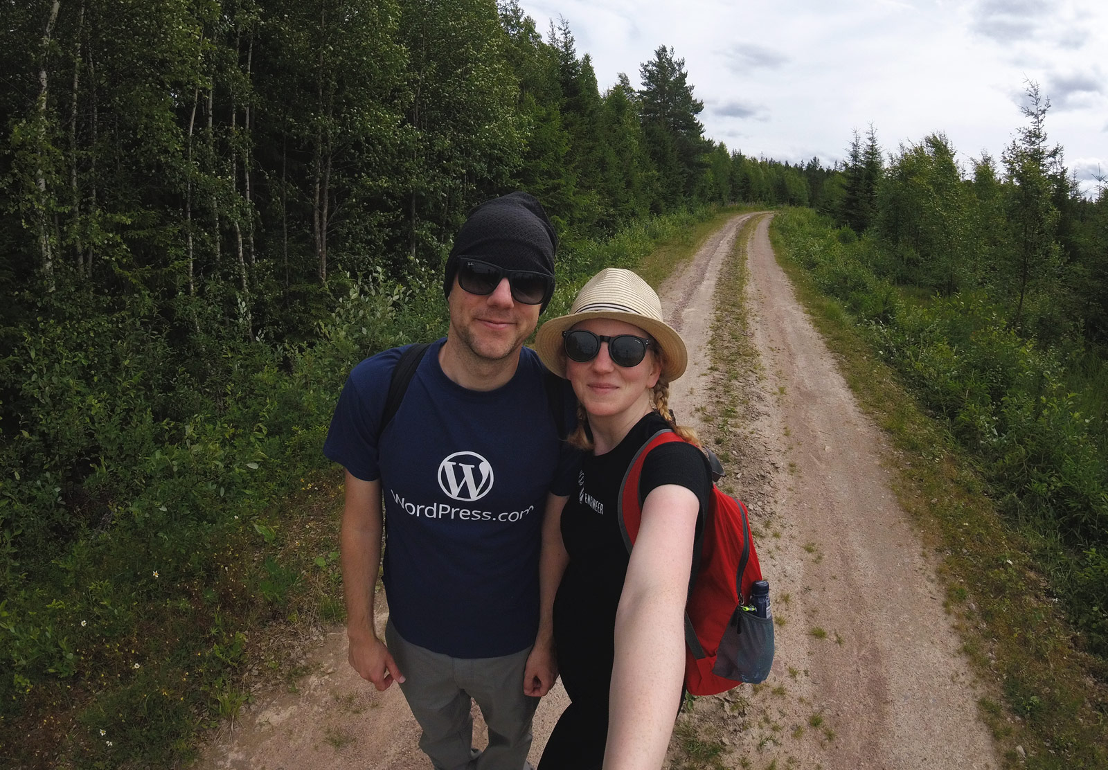 Couple on hiking trail
