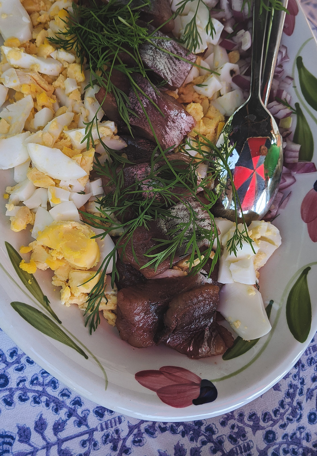 Pickled herring with egg