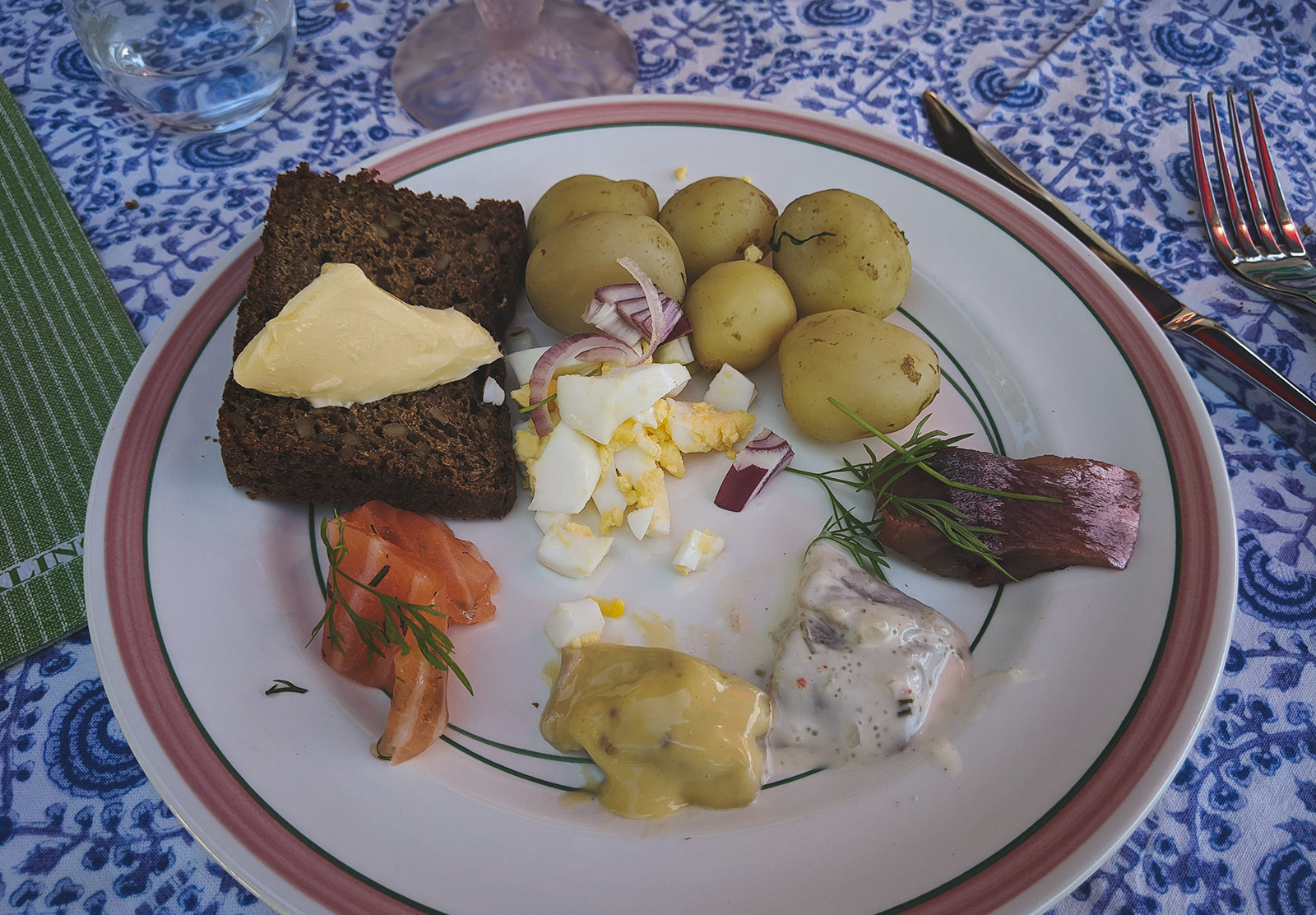 Plate of fish and meat