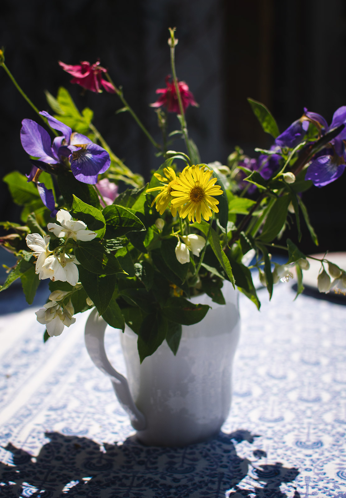 Garden flowers in jug