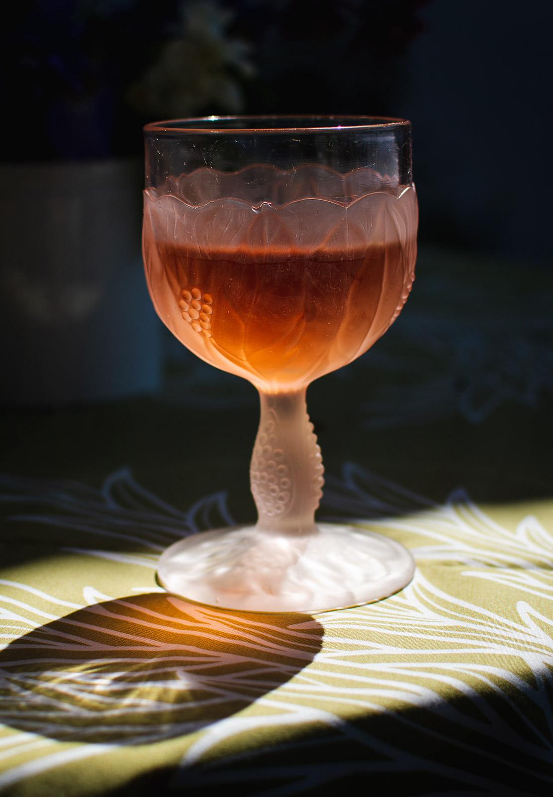 Glass of rose wine