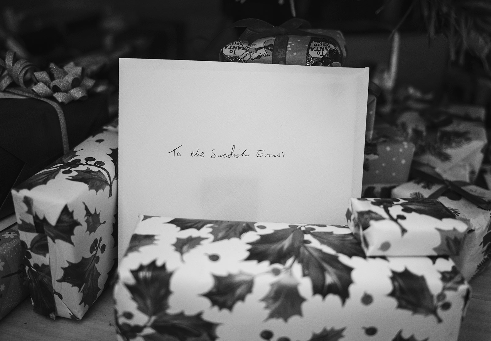 To the Swedish Evans's, hand written