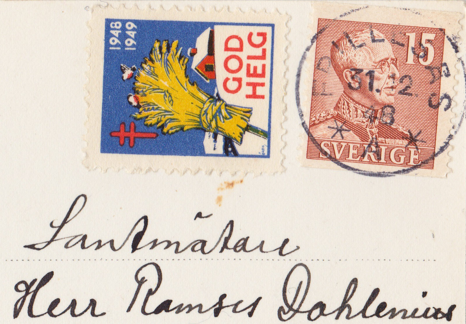 Illustrated Swedish stamp