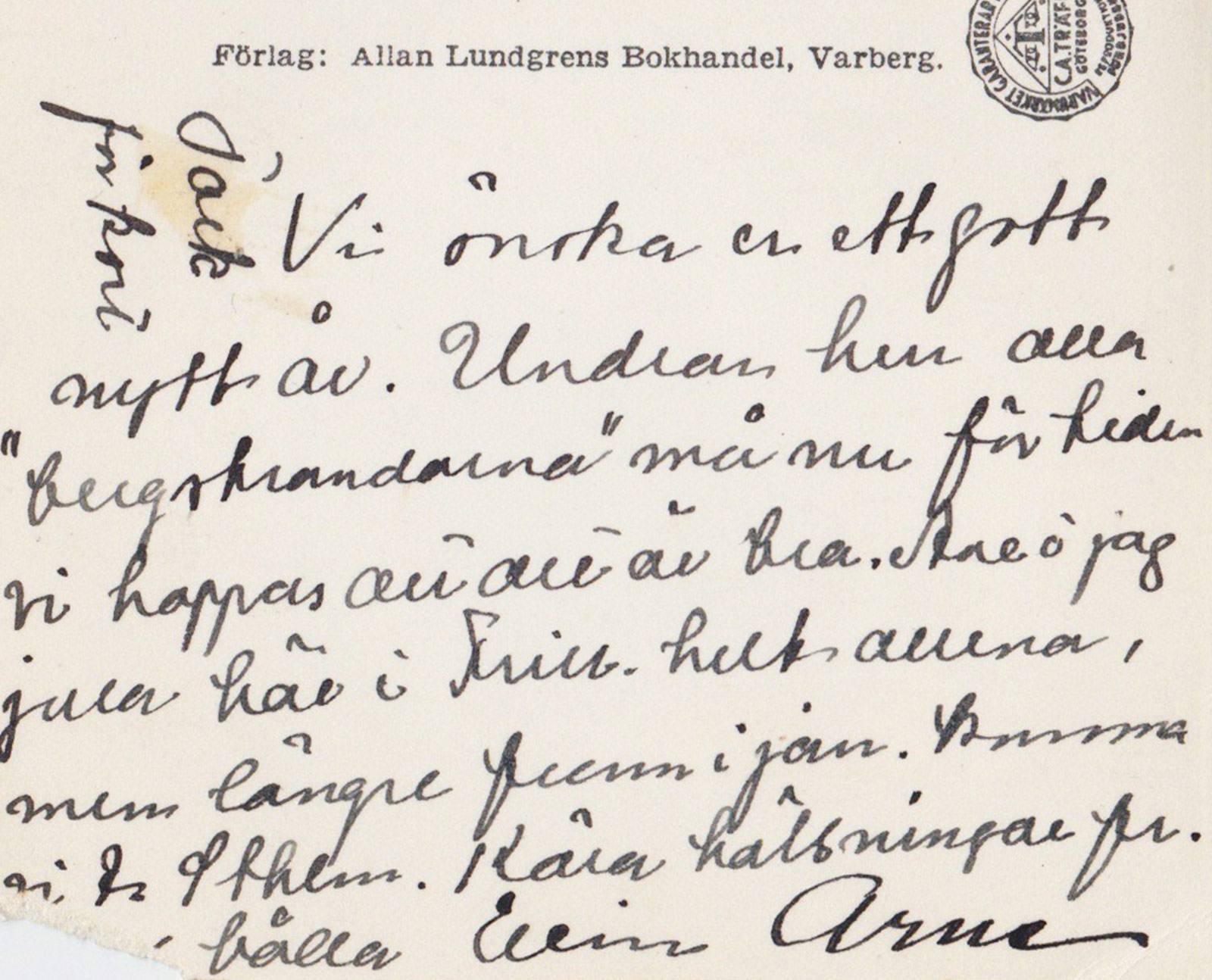 Closeup of inky handwriting
