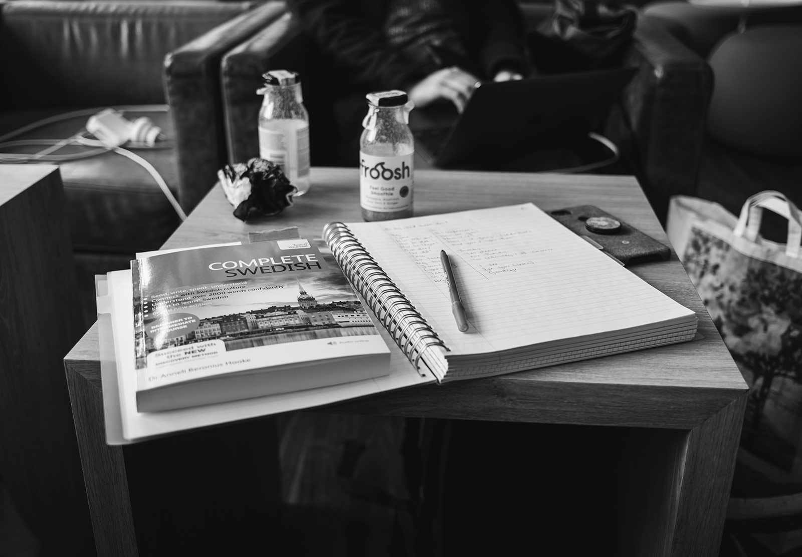 Textbook on table