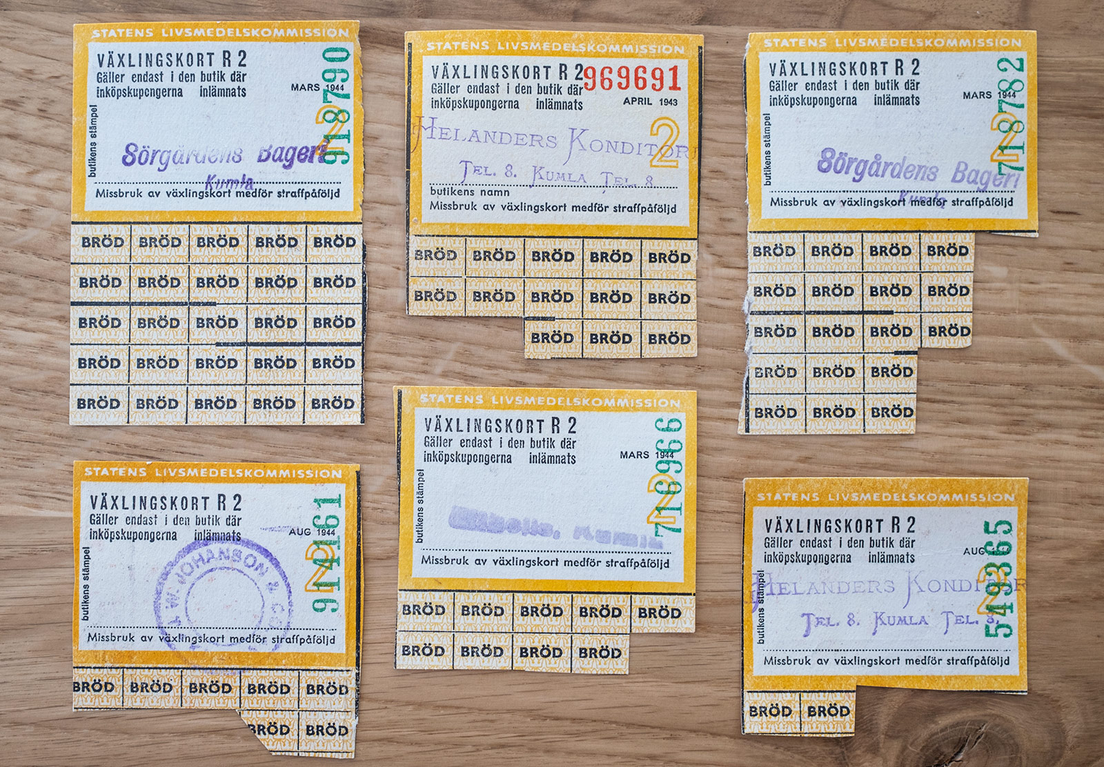Coupons marked bröd