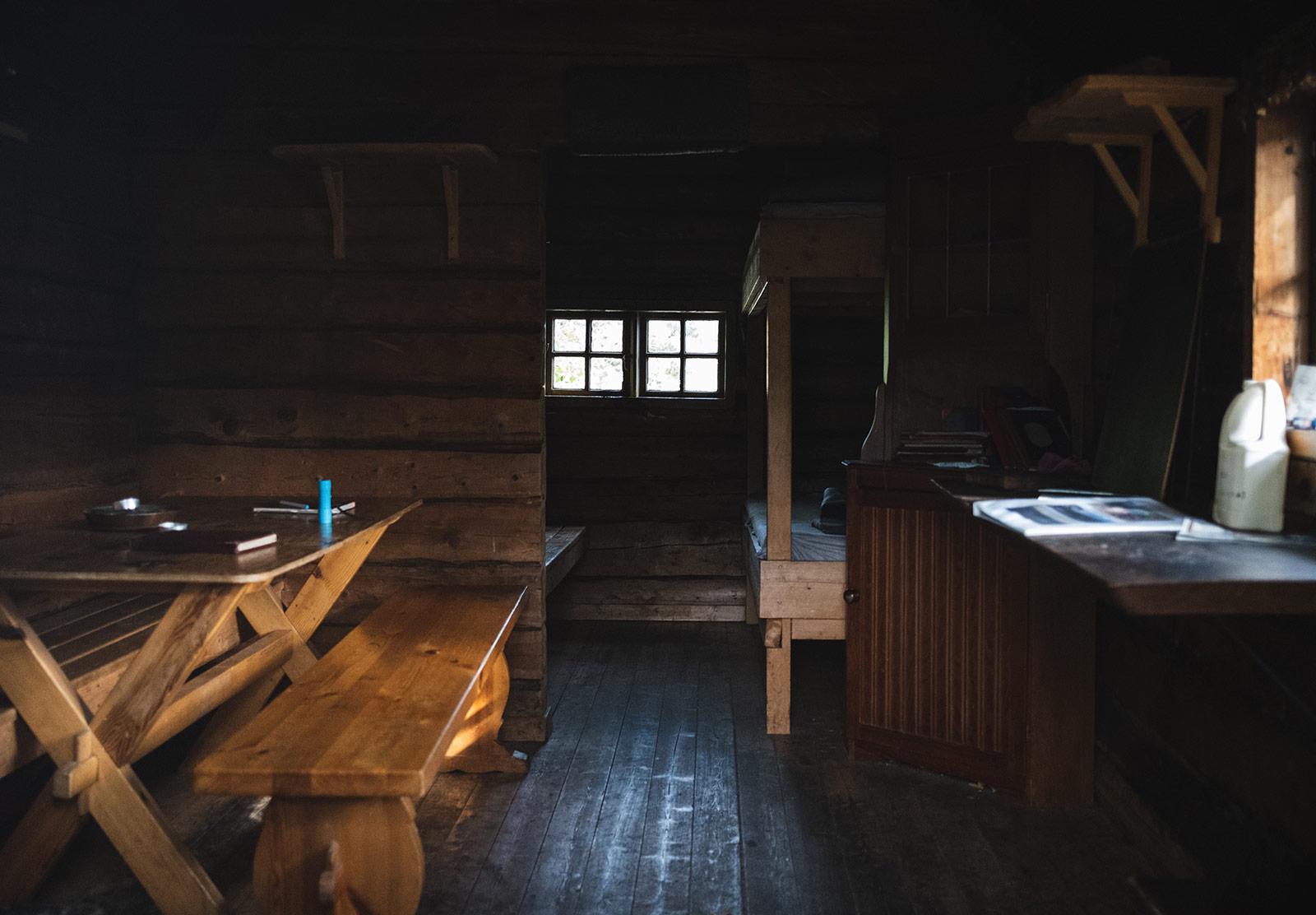 Wooden cabin interior