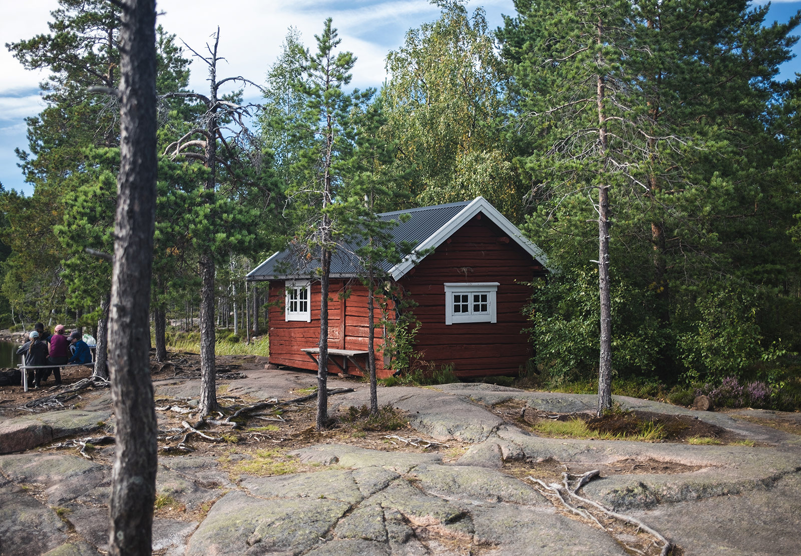 Red wooden cabin