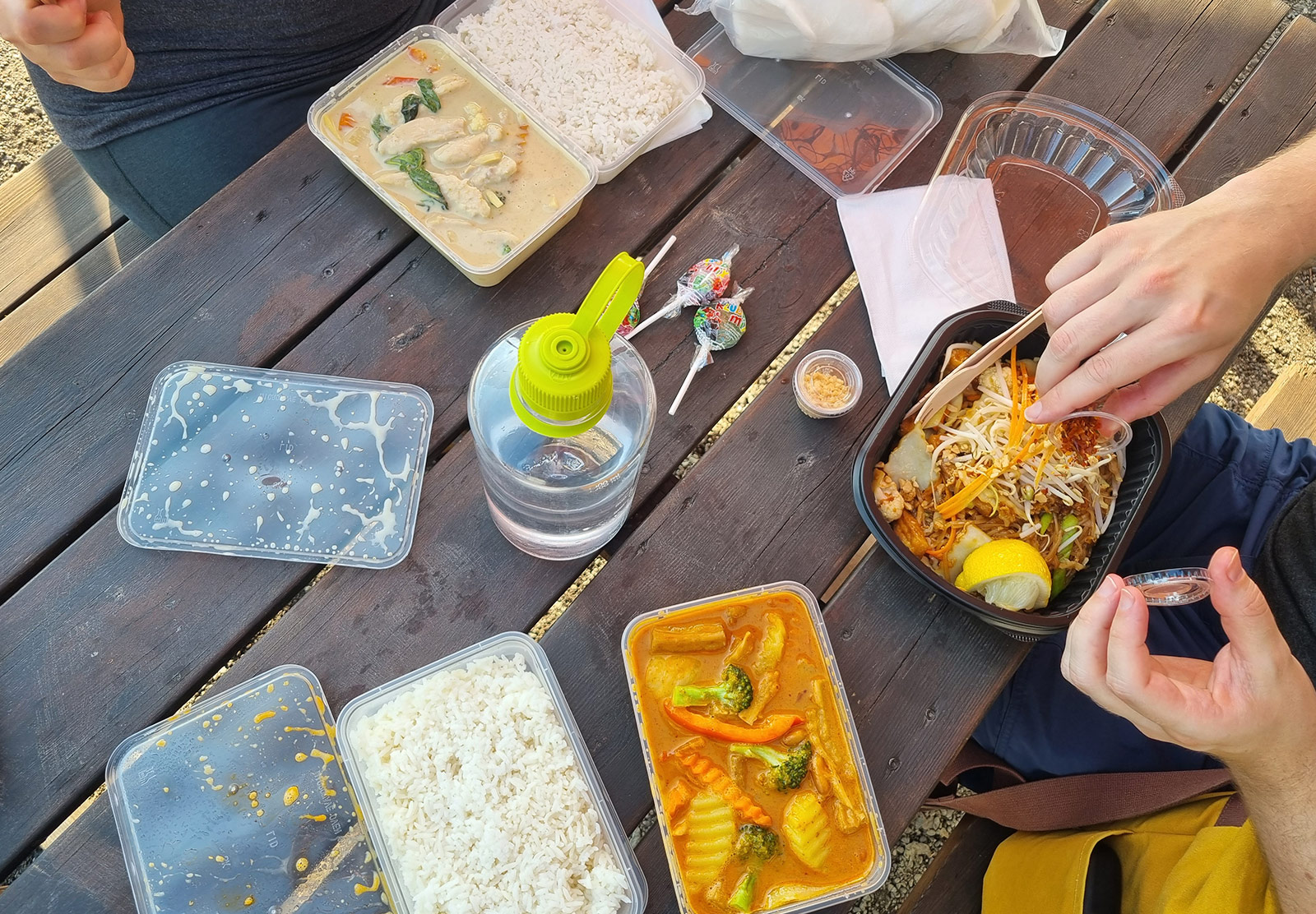 Takeaway containers on a table