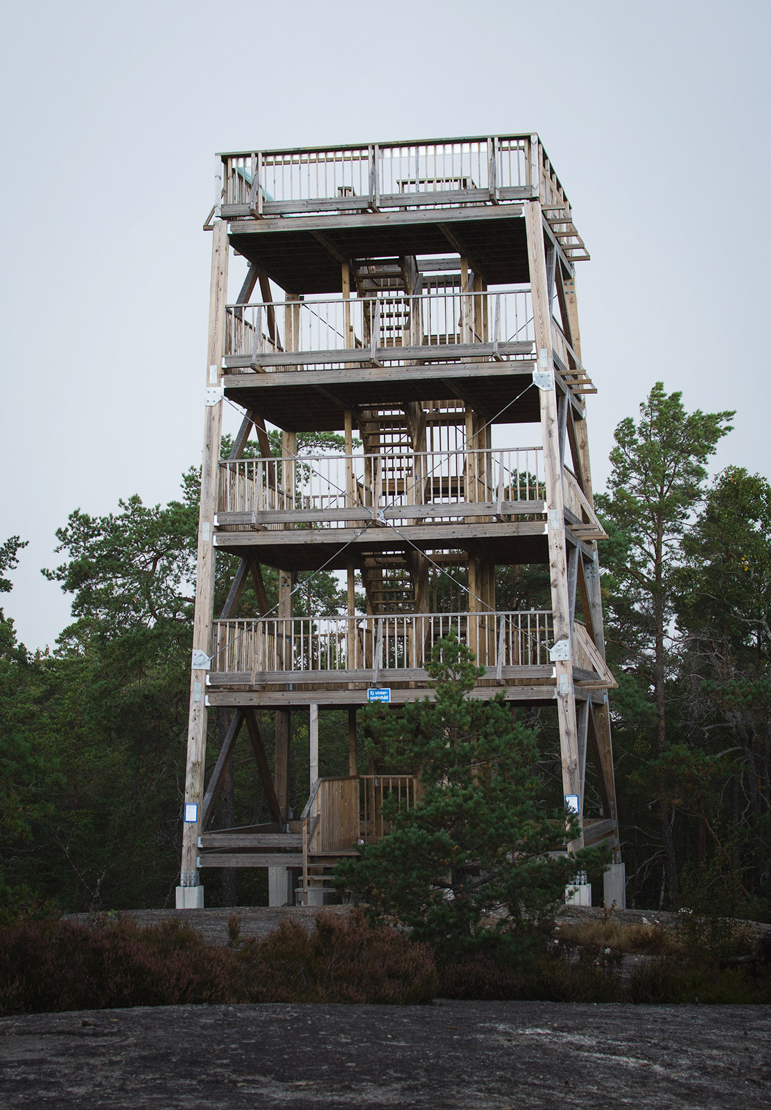 Wooden tower in the forest
