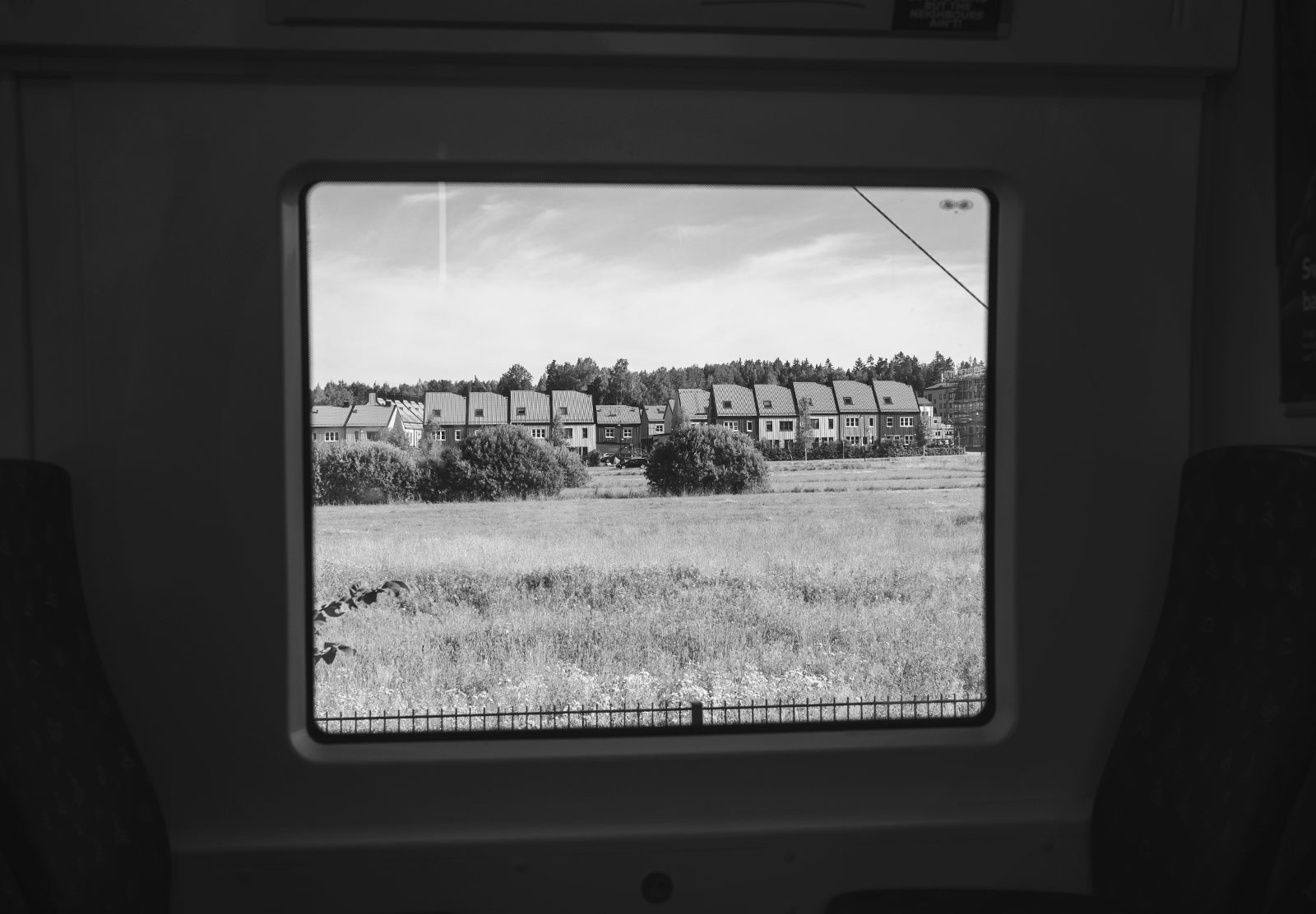 View of houses from window