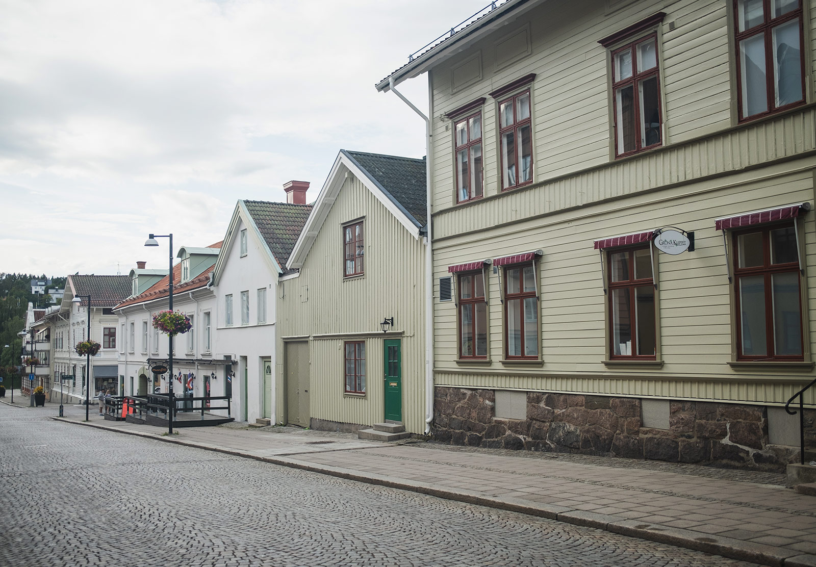Row of wooden buildings
