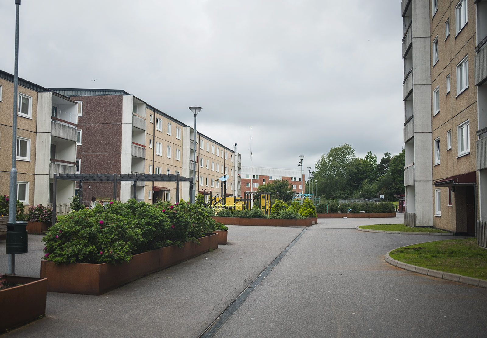 Rows of old apartments