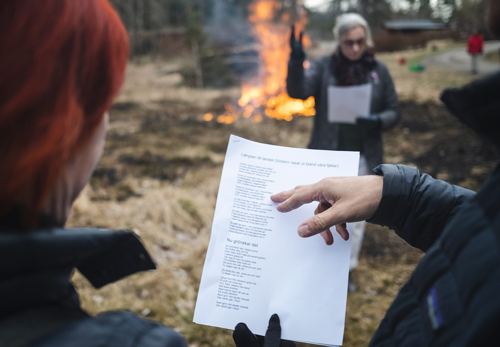 Song lyrics on paper